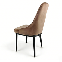 Chaise de salle à manger Chesterfield en tissu rétro classique rembourrée douce de style moderne brun chocolat