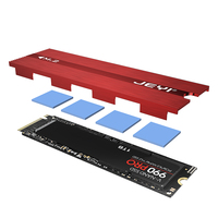 Jeyfactory M.2 2280 NVMe SSD Heatsink aluminium pendingin dua sisi dengan bantalan silikon termal untuk stok PS5/PC tersedia