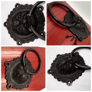 Battant de porte en fonte antique, tête de lion, style chinois moderne, quincaillerie de porte - Product Image 4