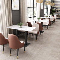 Modernes Leder Stand Sofa Restaurant Möbel Set klassisches Restaurant halbrunde Stand Sitz runde Tisch Set