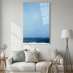 Lienzo Minimalista Océano Azul: Impresión Decorativa Abstracta de Paisaje Marino, ARTE EN VIDRIO TEMPLADO - Product Image 3
