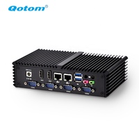 Mini PC de Escritorio Qotom Barebone AES-NI Sin Ventilador Linux Ubuntu Hardware de Computadora Mini PC I5 5200u con Puerto Serie Paralelo