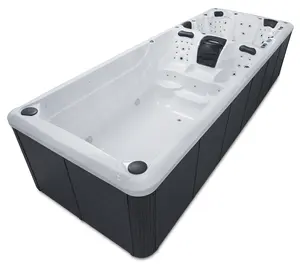 Wholesale Large Size Dual Zone Rectangle Jet Whirlpool Above Ground Swim Spa 6m Endless Swimming Pool