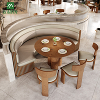 Ensemble de canapés et tables demi-circulaires modernes en bois pour hôtels, restaurants et cafés – Durable et écologique