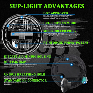 カーアクセサリー2022 Thar King Kong <span class=keywords><strong>120W</strong></span> 7 ''<span class=keywords><strong>LED</strong></span>ランプアングルアイズハローリングDRLラウンド7インチLED7インチジープJK用ヘッドライト - Product Image 6