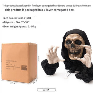 ของตกแต่งฮาโลวีนรูปยมทูต ซอมบี้ หัวกะโหลก เรืองแสง สำหรับเสียบปลั๊กไฟ ใช้ตกแต่งบ้านผีสิง ห้องลับ สนามหญ้า หรือกลางแจ้ง สร้างบรรยากาศน่ากลัว - Product Image 5