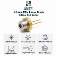 Diode laser rouge SHARP GH0631IB2GC 638nm 185mW 5,6mm, boîtier CAN, mode TE pour scanner de codes-barres, capteur optique