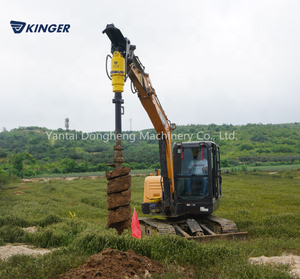 Kinger Ce Koppel Vijzel Boor Hydraulische Rots Aarde Boor Voor Graafmachine Skid Stuur <span class=keywords><strong>Backhoe</strong></span>