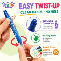 Crayons torsadables KAIX, lot de 24, crayons soyeux rétractables pour les tout-petits, emballage de marque privée