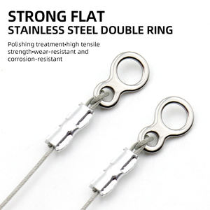 Glow 30cm 50cm Heavy Duty Sea Fishing 49-Strands Steel Wire Leader avec émerillons et boutons-pression Lignes <span class=keywords><strong>de</strong></span> pêche Rig Fishing Gear - Product Image 6