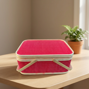 Decorative Food Storage Basket with Secure Latch and Top Handle Colorful Low MOQ Reusable Packaging Bamboo <b>box</b> sets - Product Image 2