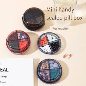 The New Mini Portable Medicine Box Is a Round sealed Moisture-proof Medicine Box
