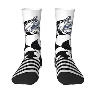 Customized Beetlejuice Sandworm Dress Socks Mens Womens Warm Funny Novelty Tim Burton Horror Movie Crew Socks