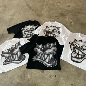 Camisetas Blancas de Algodón Personalizadas, Estilo Holgado, Impresión Serigrafiada, Lavadas, Corte Cuadrado, Impresión DTG, Camiseta Extra Grande para Hombre - Product Image 4