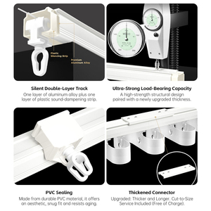 <span class=keywords><strong>Riel</strong></span> de Cortina para Exteriores YIJIALE, Resistente a la Oxidación, en Forma de S, Plegable, con Cinta Adhesiva, para Montaje en Pared - Product Image 4