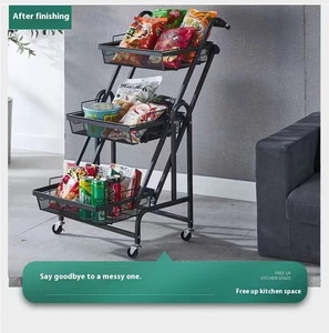 Carrito de Metal multicapa para el hogar, carro de almacenamiento giratorio de <span class=keywords><strong>3</strong></span> niveles, estante de acabado, estante de almacenamiento para cocina y baño - Product Image 3