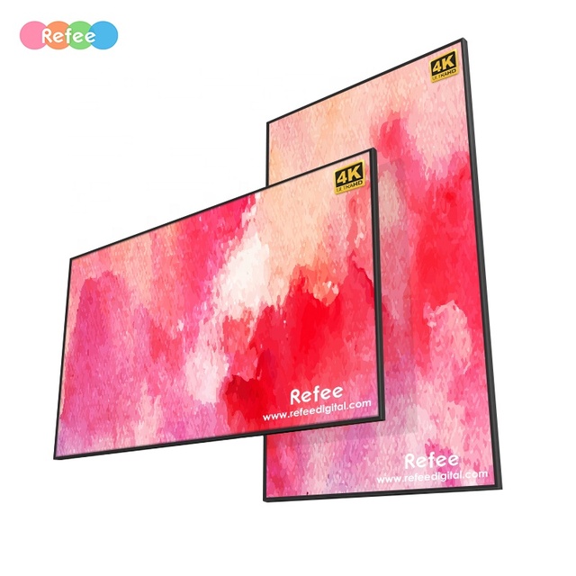 32 43 55 Inch 4K QLED TV Screen Wall Mounted LCD Panel Media Elevator Retail Welcome Display Digital Signage Advertising Players