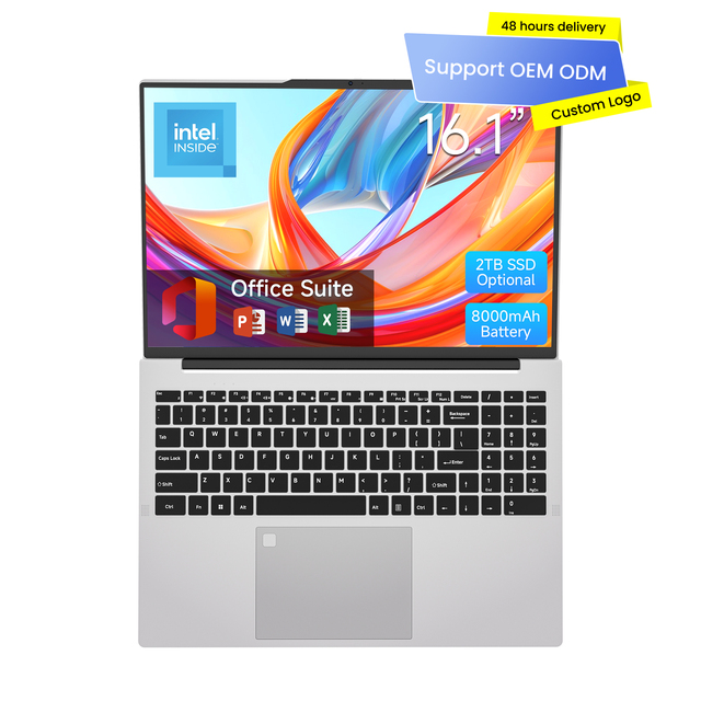 New Factory Wholesale Cheap 16.1-Inch Business Laptop Metal Body Windows 11 Intel 4-Core 1.7GHz SSD IPS Display English EU