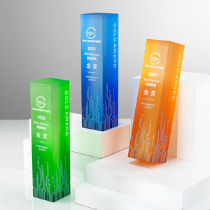 Trophée en cristal de couleur créative avec gaufrage UV - Médaille personnalisée pour <span class=keywords><strong>champion</strong></span> de compétition, finaliste, anniversaire, réunion annuelle - Product Image 4