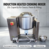 Mélangeur de cuisson automatique inclinable S304 à agitation planétaire, chauffé par induction, pour la préparation de sauces, confitures, pâtes, sirops et la transformation alimentaire