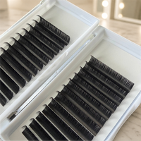 Extensions de cils individuels en faux vison J B Curl à 12 rangées, faits à la main, doux, 3D, naturels, longs, volumineux, faciles à poser, marque privée