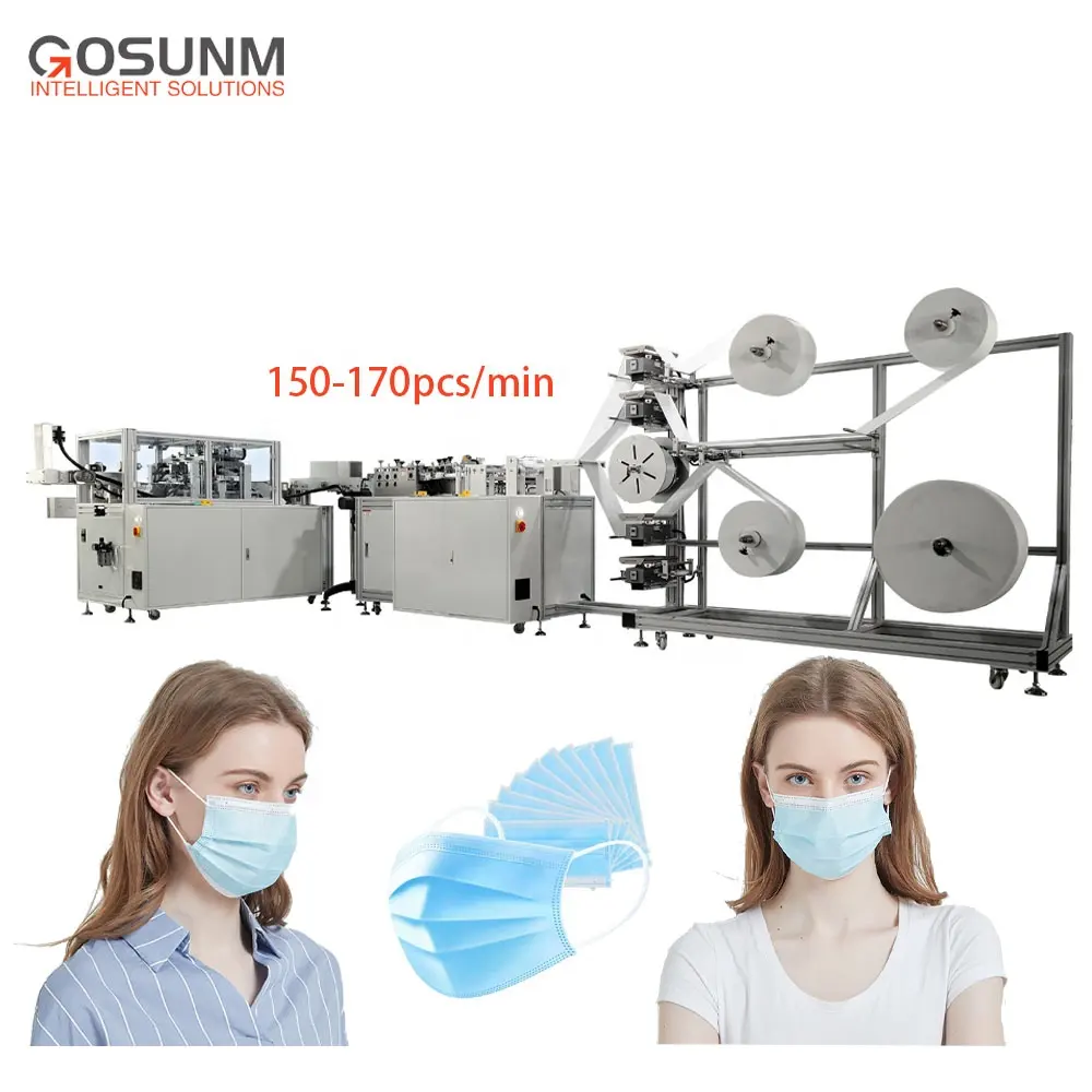 GOSUNM 2021 جديد ماكينة تعبئة أوتوماتيكية عالية السرعة الجراحية قناع صنع آلة