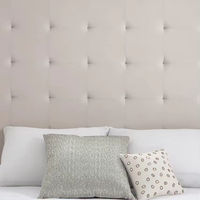 Base de Cama Tapizada de Madera de Diseño Moderno con Cabecero Acolchado, Cama de Tela Suave Tamaño Queen/King para Muebles de Dormitorio