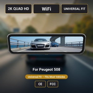 กล้องติดกระจกมองหลังแบบสตรีมมิ่ง สำหรับ Peugeot <span class=keywords><strong>508</strong></span> H-X ความละเอียด 2K ขนาด 9.2 นิ้ว รองรับ WiFi ใช้ได้กับรถยนต์ทั่วไป - Product Image 1