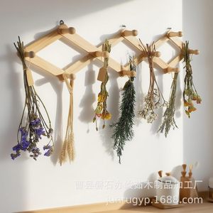 <b>Wooden</b> Dried Flower Storage Rack Foldable Wall Mounted <b>Coat</b> <b>Hook</b> For Entryway And Plant Specimen Drying - Product Image 3