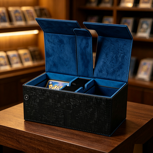 Boîte de rangement double couche personnalisée en gros avec porte-dés en PU pour cartes de jeux TCG - Product Image 6