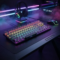 Clavier de jeu mécanique avec 87 touches, connexion USB de type A filaire, rétroéclairage RVB, design à profil bas, commutateurs à montage à chaud, plug-and-play