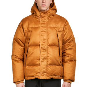 New Arrival Men Custom Logo Front High Quality Windproof Breathable Hooded Puffer <b>Jackets</b> for Winter Wear Adults Streetwear - Product Image 4