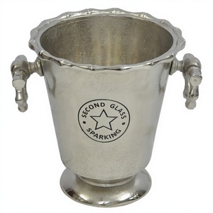 Cubo de hielo de cerveza hecho a mano con asas, artesanías de Metal, Enfriador de cóctel de vino de champán, cubo de hielo independiente a prueba de fugas con logotipo - Product Image 1