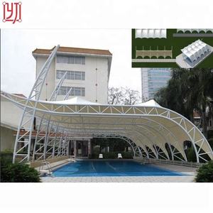 Structure de toit en membrane architecturale en tissu PTFE PVDF, auvent, abri solaire, tente pour piscine - Product Image 1