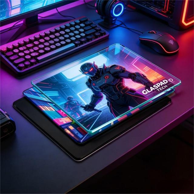 Tempered Glass Mouse Pad 90X40CM High-Strength Anti-Explosion Ultra-Smooth Stock for FPS Gaming Office Desk