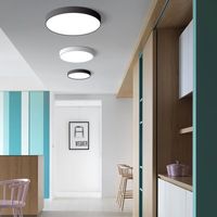 Plafonnier LED rond noir et blanc, moderne, simple, nouveau modèle 2026, pour balcon, allée, couloir