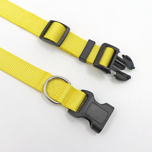 Adjustable Yellow Nylon <b>Dog</b> <b>Collar</b> with Buckle Closure Simple Style All Seasons for <b>Dogs</b> - Product Image 6
