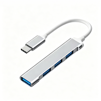 Hub USB 3.0 4 ports Type C 4 en 1, 1 USB 3.0 3 USB 2.0, adaptateur haute vitesse en alliage d'aluminium pour ordinateurs portables, PC, téléphones