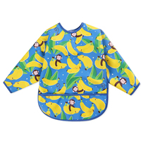 bavoirs pour bébé en PU, bavoirs réutilisables pour bébé à manches longues, bavoirs imperméables pour bébé avec chemise
