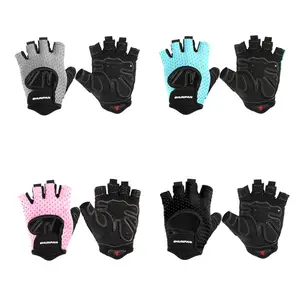 Guantes de fitness con logo personalizado para hombre y mujer, guantes de ejercicio transpirables para levantamiento de pesas, antideslizantes, ligeros, para gimnasio, con logo