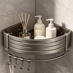 Étagère d'angle pour salle de bain, support mural sans perçage pour toilettes et lavabo - Product Image 1