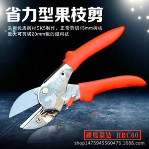 กรรไกรตัดแต่งกิ่งไม้พุ่มวิสทีเรีย ใบมีดเหล็ก 18 มม. ด้ามจับกันลื่น สำหรับต้นไม้ผลไม้และการทำสวน - Product Image 5