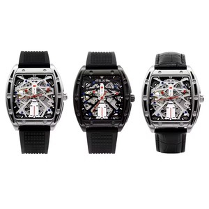 Montre mécanique pour homme, boîtier tonneau ajouré, mouvement chinois, index lumineux, étanche 30m, style sport, livraison directe - Product Image 4