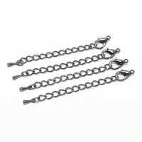 Lot de 20 fermoirs mousquetons à chaîne allongée de 50-70 mm, connecteurs de chaînes métalliques pour bracelets et bijoux DIY - Vente en gros