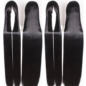 Pelucas de 150 cm de largo, lisas, gruesas, naturales, de 700 g, transparentes, resistentes al calor, para hombres y mujeres, en negro, blanco, plateado, rojo, amarillo, universales. - Product Image 3