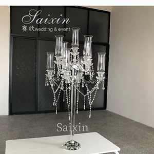 ZT-267 Luxury 9-Arms Crystal Beaded Candelabra New Wedding <strong>Centre</strong> <strong>Piece</strong> Hanging <strong>Table</strong> Decoration - Product Image 4