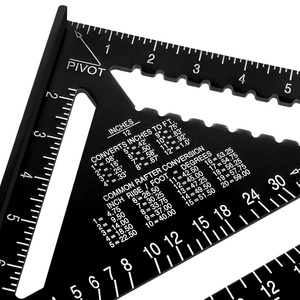 12 Zoll Multifunktionales Schwarzes Aluminiumlegierungs-Dreieckswinkel Lineal mit Metrischer oder Imperialer Skala - Product Image 4