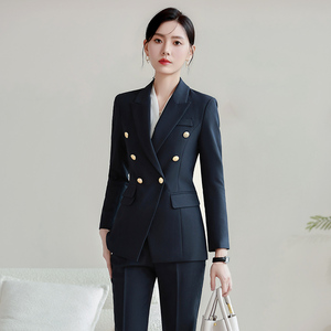 Vêtements de travail professionnels, costume à col en V pour le printemps et l'automne, pour les fonctionnaires, costume d'entretien supérieur, formel pour le lieu de travail - Product Image 1