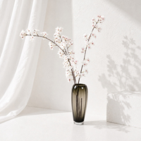 Fleurs artificielles en soie de cerisier à deux branches, style cryptographique, pour toile de fond de mariage, arrangements au sol pour salon, DIY