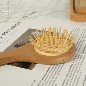 Juego de cepillo y peine de madera para bebé, cerdas de cabra naturales, ayuda a prevenir la capazo - Product Image 6